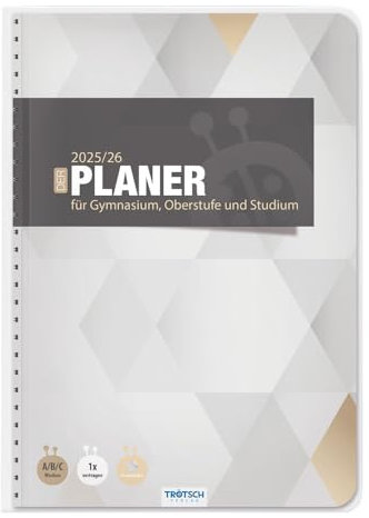 TRÖTSCH - Gymnasialplaner Light 25/26: Planer Schülerkalender Hausaufgabenheft Timer für die Oberstufe