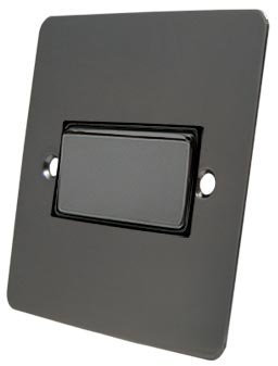 Fan Isolator 3 Pole Switch - Polished Black Nickel - Flat