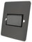 Fan Isolator 3 Pole Switch - Polished Black Nickel - Flat