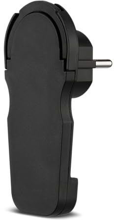 REV Winkelstecker, Schutzkontakt Flachstecker, 8mm Stärke, 3680W, schwarz