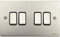 Schneider Electric Ultimate Flat Plate - Interruttore a bilanciere a 4 bande a 2 vie, 16AX, GU1242BSS, in acciaio INOX con inserto nero