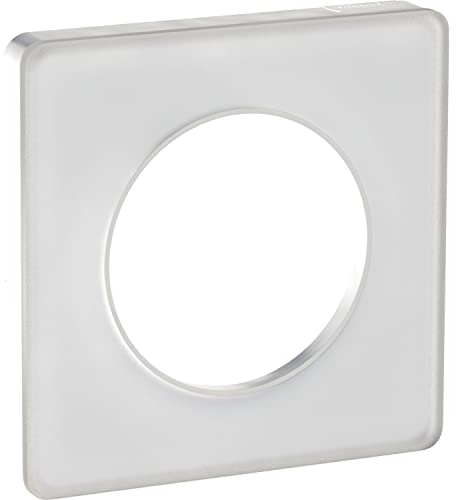 Schneider Electric S520802R Plaque 1 poste Odace Touch Translucide Liseré blanc
