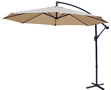 sweeek Alice's Garden - Parasol déporté rond Ø300cm - Hardelot - Beige - Manivelle anti-retour | Toile déperlante | Facile à utiliser