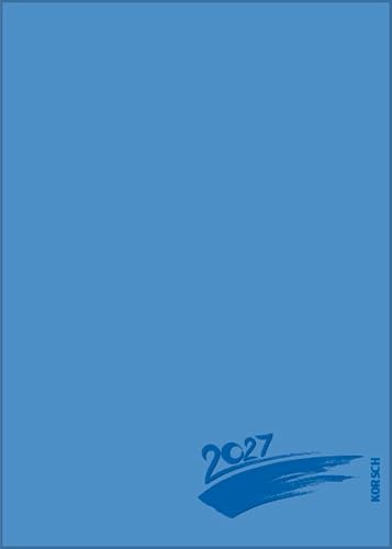 Foto-Malen-Basteln Bastelkalender A5 blau 2027: Fotokalender zum Selbstgestalten. Aufstellbarer do-it-yourself Kalender mit festem Fotokarton und edler Folienprägung
