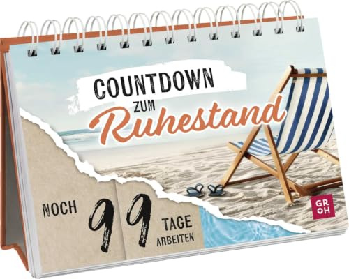 Countdown zum Ruhestand: Deko-Aufsteller mit Tageszähler bis zum Renteneintritt︱Geschenk für Kollegen, Freunde, Eltern (Geschenke zur Rente)