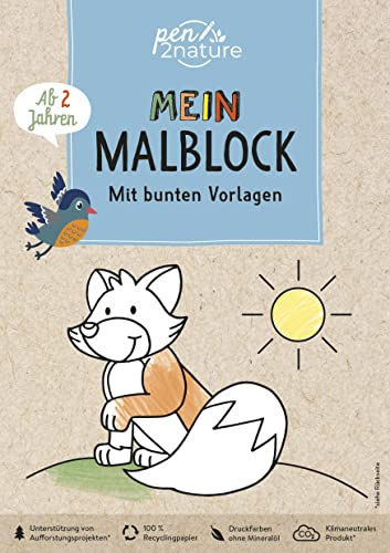 Mein Malblock. Mit bunten Vorlagen. Für Kinder ab 2 Jahren: Nachhaltiger Malspaß und erste Ausmalbilder für die Kleinsten (pen2nature kids)