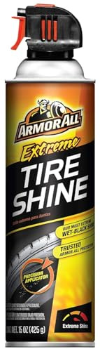 Armor All Extreme Tire Shine Spray, Tire Shine for Restoring Color and Tire Protection, 15 Oz, black