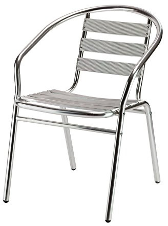 DEMA Alu Gartenstuhl, Stapelstuhl, Bistrostuhl, leicht & stabil, stapelbar, edles Aluminium, bequem, pflegeleicht, platzsparend, ideal für Garten, Balkon, Terrasse, privater Gebrauch