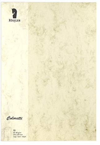 Rössler 220701506 - Coloretti Briefpapier, 80g/m², DIN A4, chamois marmora, 10 Blatt