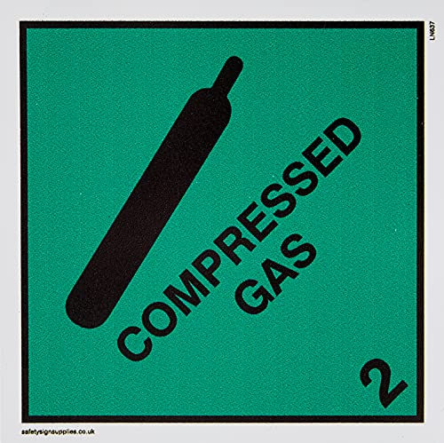 Viking Signs LN637-S10-MG Compressed Gas Sign, 1 mm Flexible Magnetic, 100 mm x 100 mm