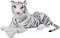 BRUBAKER Tiger Kuscheltier 45 cm - liegend Stofftier Plüschtier - Weiß