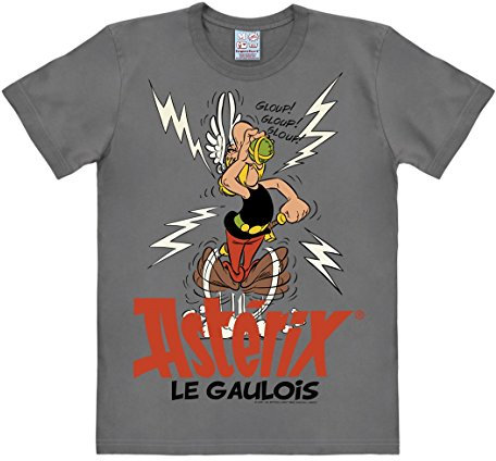 Logoshirt® Asterix Le Gaulois I Potion Magique I T-Shirt imprimé I Femme & Homme I Manches Courtes I Gris I Design Original sous Licence I Taille XXL