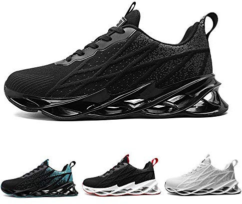 Zapatillas Running Hombre Tenis de Deportivas Casual para Correr Gimnasio Bambas Black 41 EU