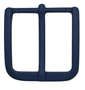 La Bottega del Calzolaio Fibbia per cinture nichel free anallergica senza nickel gommata colorata (3,5 cm, Blu scuro)