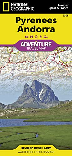 Pyrenäen und Andorra: NATIONAL GEOGRAPHIC Adventure Maps: Protected Areas, Points of Interest, Detailed Road Network and Town Location Index