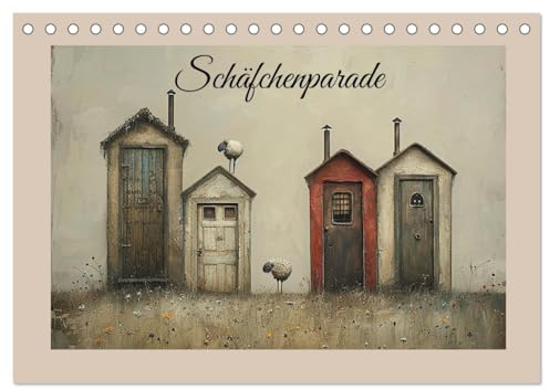 Schäfchenparade (Tischkalender 2026 DIN A5 quer), CALVENDO Monatskalender: Wollige Schäfchen, KI generierte Bilder (CALVENDO Spass)