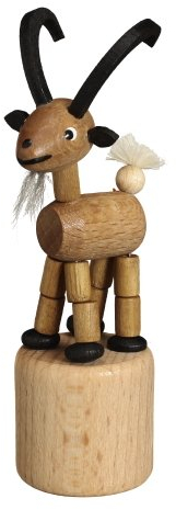 Wackeltier Steinbock Wackelfigur Seiffen Spielzeug Höhe 10cm Erzgebirge NEU