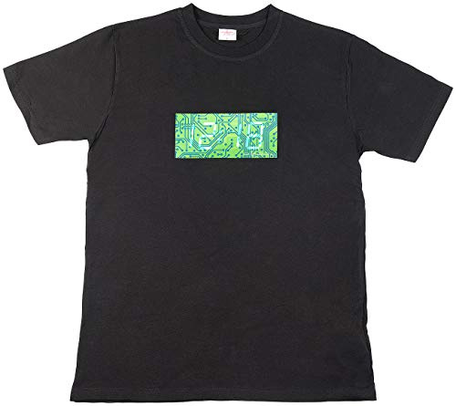 infactory Leucht-Shirts: T-Shirt mit leuchtender LED-XL-Uhrzeit-Anzeige Größe S (Uhr)