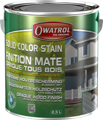 Owatrol Solid Colour Stain Opaque Matt Deco Finish All Wood 2.5 L Swedish Red