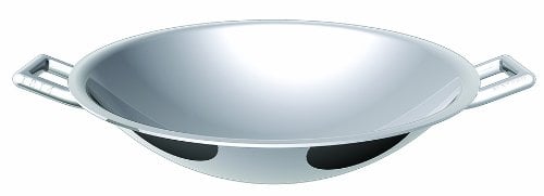 Wok professionnel à anses en inox, adapté à nos réchauds Wok professionnels induction et la plus part des Wok professionnels du marché 350mm de diamètre.