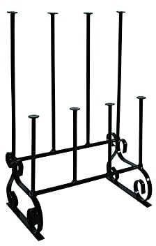 Garden Pride Wellington Boot Rack/Walking Boot Stand - Black - Metal - Indoor and Outdoor Use