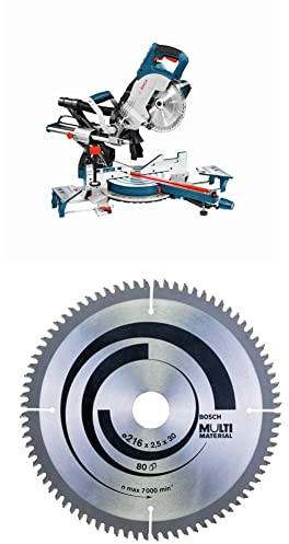Bosch Professional GCM 8 SJL Troncatrice Radiale + 2608640447 Lama Circolare, Multi-Material, 216 x 30 80D