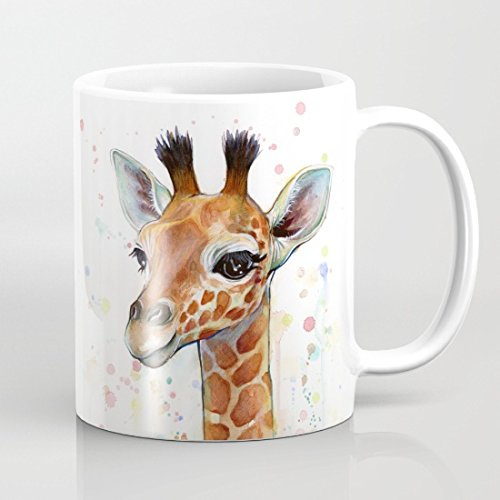 Watercolored Giraffe Coffee Mugs 11 OZ for Birthday Gifts Christmas Gifts Wedding Gifts