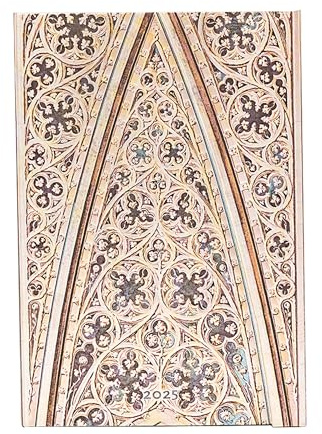 Vault of The Milan Cathedral (Duomo di Milano) Mini 12-Month Horizontal Hardback Dayplanner 2025 (Wrap Closure)