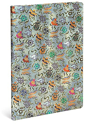 Paperblanks - Heilige tibetische Stoffe Shankha - Notizbuch Grande Liniert, Grande (300 x 210)