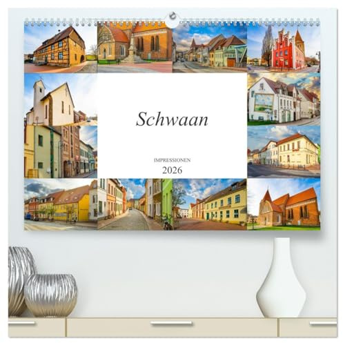 Schwaan Impressionen (hochwertiger Premium Wandkalender 2026 DIN A2 quer), Kunstdruck in Hochglanz: Die Stadt Schwaan, festgehalten auf zwölf wunderschönen Bildern (CALVENDO Orte)