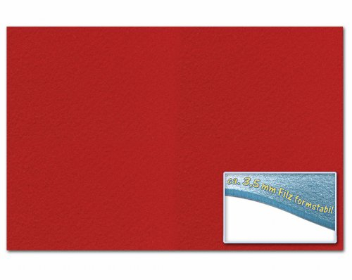 folia 510320 - Bastelfilz 3,5 mm, ca. 30 x 45 cm, 1 Bogen, hochrot, formstabil, klebefleckenfrei - ideal für vielfältige Bastelarbeiten