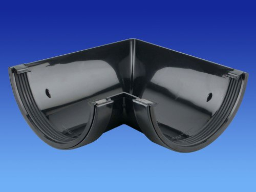 OSMA Roofline Commercial 150mm Half Round Gutter 90 Degree Angle Grey 6T603g