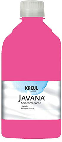 KREUL 8114-1LTR - Javana Seidenmalfarbe 1 l Flasche, pink, hochpigmentierte und brillante Farbe auf Wasserbasis, mit fließend flüssigem Charakter, dringt tief in die Fasern ein