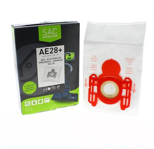 Sac microfibre adaptable par 4 HEAE28+ pour Aspirateur AEG, BLUESKY, BSK, DIRT DEVIL, ELECTROLUX, FAR, PROGRESS, SINGER, THOMAS, TORNADO, UFESA, VOLTA, AVENTURE