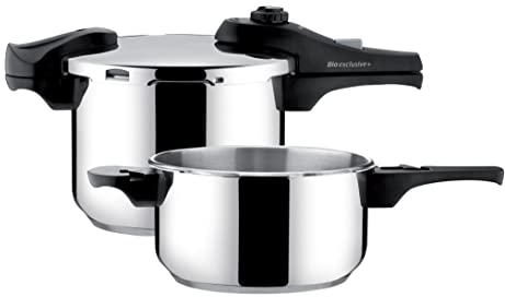 Tescoma 701710 Set due Pentole a Pressione da 4.0 e 6.0 lt, Acciaio inossidabile, linea Bio Exclusive + Duo