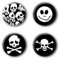 4 Totenkopf Skull Buttons Ansteckbuttons Buttonset Anstecker #1 (2,5cm)