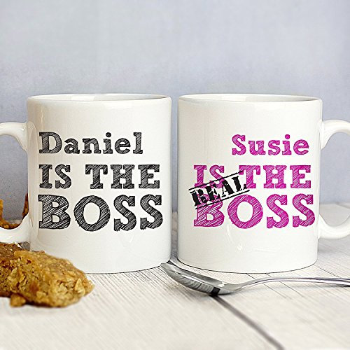 Personalised THE REAL BOSS Mug Set