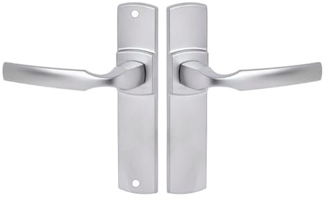 Vachette Ensemble de Poignée de Porte sur Plaque ARTIS - Version Clé L pour Porte de Chambre et Bureau - Entraxe 165 mm - Matériau Zamak Résistant - Garantie 10 Ans - Finition Chrome Velours