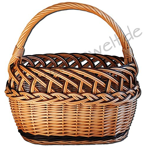 FORYOURPROTECTION Einkaufskorb Weidenkorb Autokorb Weide Korbwaren Korb GROßES Auswahl (Typ 15: (L) 37 x (B) 22 x (H) 22/40)