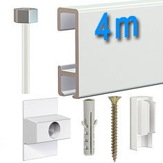 Art & More Bilderschienen -, Galerieschienen-Premium-Set, 4 m Silber