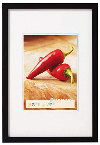 walther design Bilderrahmen schwarz 30 x 40 cm Peppers Holzrahmen BP040B