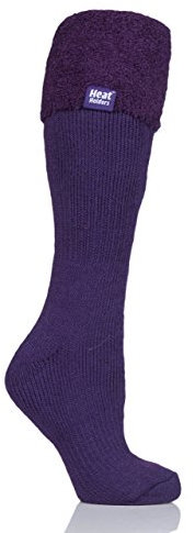 HEAT HOLDERS Ladies 1 Pair SockShop Wellington Boot Thermal Socks Purple 4-8