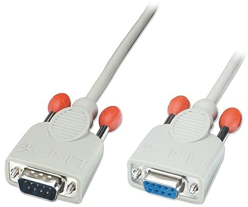 LINDY 31518 RS232 Verlängerungskabel 9 pol. Sub-D Stecker an 9 pol. Sub-D Kupplung, 1:1, 0,5m Grau