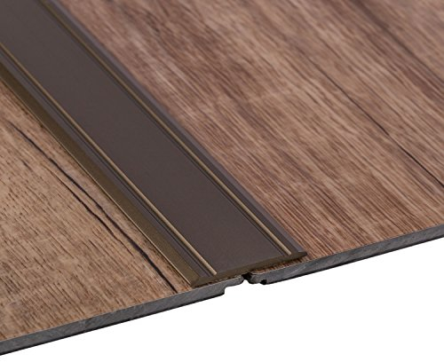 Gedotec Adesivo SUPER-FLACH per profili in alluminio | 2000 x 30 mm | Profilo per pavimento in alluminio anodizzato bronzo | striscia di copertura non perforata | davanzale da incollare - 1 pezzo