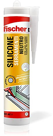 Fischer SNF Silicone Sigillante Legno Grigio Metallizzato, Pavimenti e Finestre, Neutro a Basso Modulo, Elastico, per Serramenti, Porte, Infissi, Inodore, Esterno/Interno, 71318