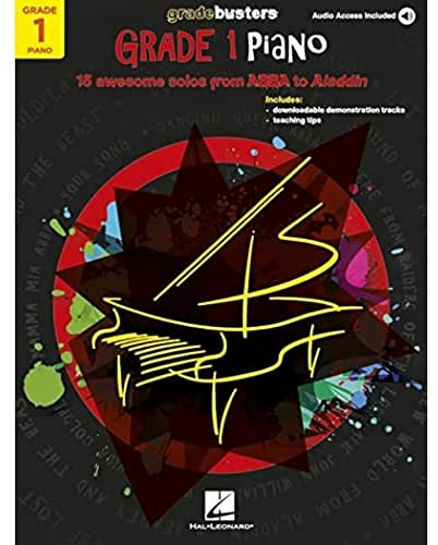 Gradebusters - Piano Grade 1 | Beginner Piano Sheet Music Book for Students and Teachers | Easy to Read Notation with Online Audio, Practice Tools, ... 15 Awesome Solos from Abba to Aladdin