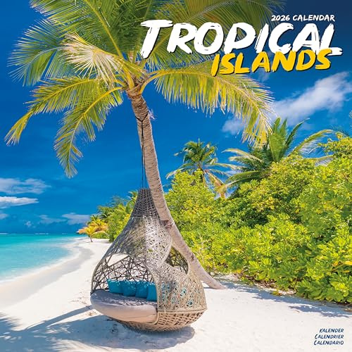 Tropical Islands Calendar 2026 Square Travel Wall Calendar - 16 Month