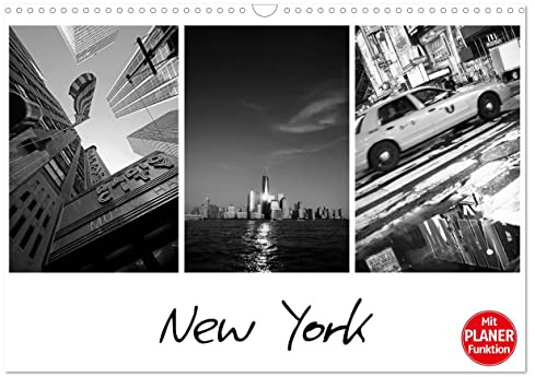 New York (Wandkalender 2026 DIN A3 quer), CALVENDO Monatskalender: Die Highlights von New York City vereint in einem ganz individuellen Schwarz-Weiß-Kalender. (CALVENDO Orte)