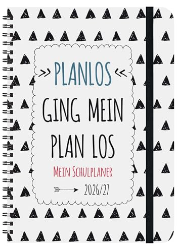 Schülerkalender Planlos 2026/2027: mit 12-monat.-Kalendarium von August 2026 bis Juli 2027. Pro Woche 2 Seiten mit viel Platz für Notizen. Format 14,8 x 21 cm