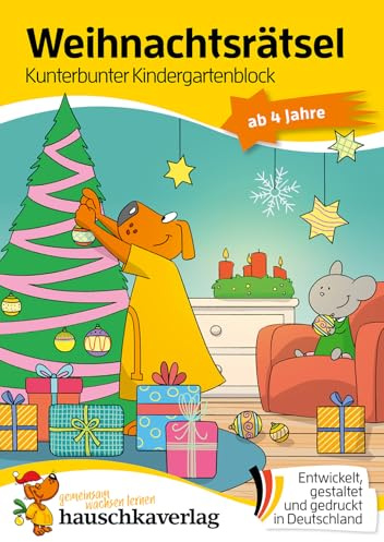 Weihnachtsrätsel – Kunterbunter Kindergartenblock ab 4 Jahre: Nikolaus-Geschenke Kinder, kleine Geschenke für Adventskalender (Rätsel & Beschäftigung für Weihnachten, Band 390)